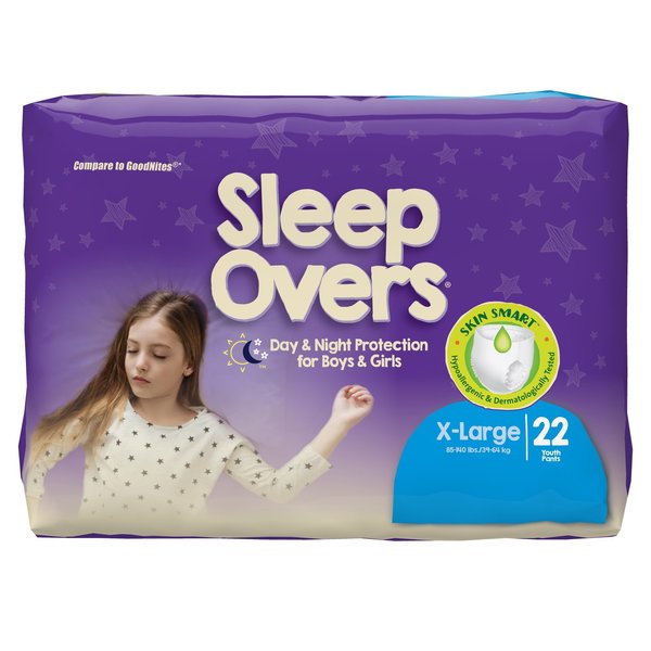 Cuties Sleep Overs Youth Underwear X-Large 85 to 140 lbs., PK 22 SLP05303